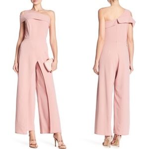NWT Marina One Shoulder Jumpsuit Blush Size 12